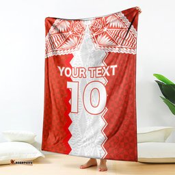 Custom Tonga Rugby Blanket Ikale Tahi Ngatu Tribal Pattern