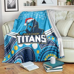 custom titans rugby christmas blanket merry xmas 2023 mix aboriginal art
