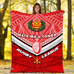 Tonga Rugby Mate Ma'a Tonga Tapa Pattern Blanket