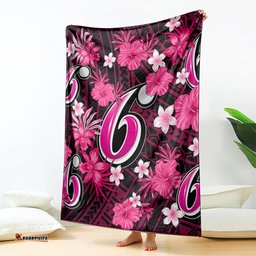 Australian Sixers Cricket Blanket Baeuty Pacific Hibiscus and Polynesian Pattern