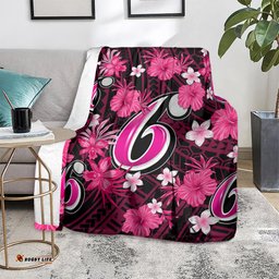 Australian Sixers Cricket Blanket Baeuty Pacific Hibiscus and Polynesian Pattern