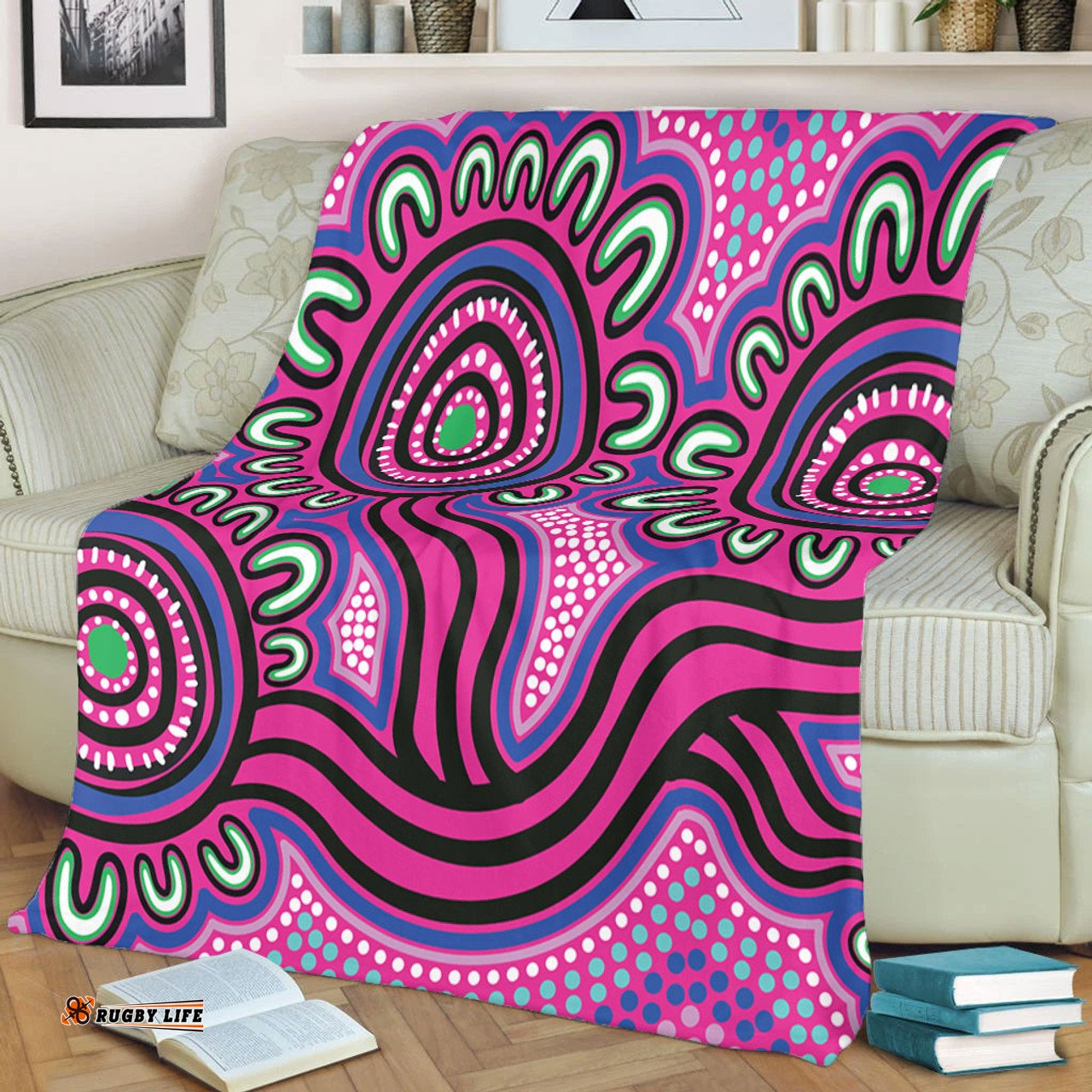 Australia Aboriginal Blanket - Dot Patterns From Indigenous Australian Culture Blanket