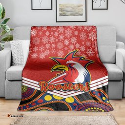 custom roosters rugby christmas blanket merry xmas 2023 mix aboriginal art