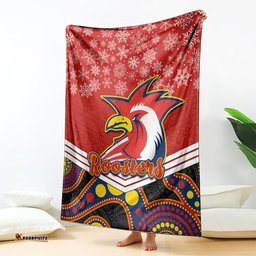 custom roosters rugby christmas blanket merry xmas 2023 mix aboriginal art