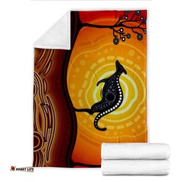 Australia Aboriginal Inspired Blanket Aboriginal art dot painting with kangaroo