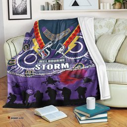 melbourne storm rugby anzac premium blanket indigenous poppy australian army