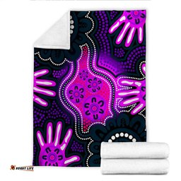 Australia Aboriginal Inspired Blanket Aboriginal dot artwork with hands