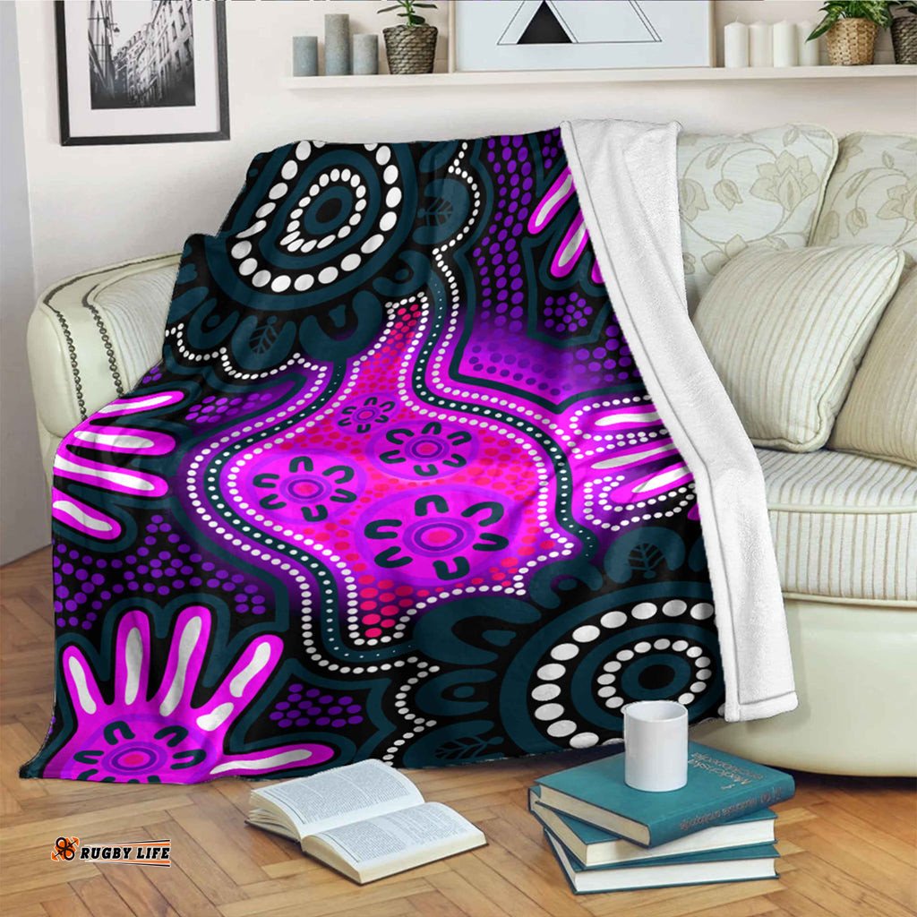 Australia Aboriginal Inspired Blanket Aboriginal dot artwork with hands