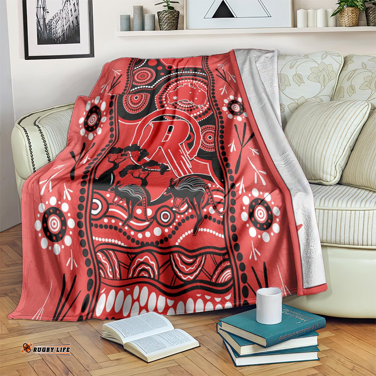 Melbourne Renegades Cricket Blanket Happy Australia Day Aboriginal Art