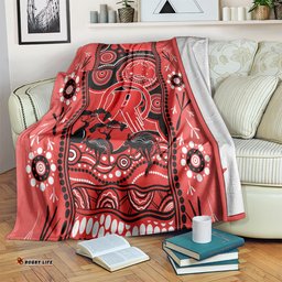 Melbourne Renegades Cricket Blanket Happy Australia Day Aboriginal Art