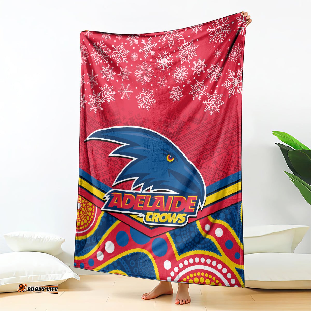 adelaide crows football christmas blanket merry xmas 2023 mix aboriginal art
