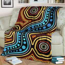 Australia Aboriginal Inspired Blanket Aboriginal dot art river connection concept