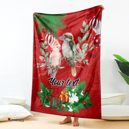 Personalised Kookaburra Lover Blanket Australia Merry Christmas Aboriginal Red Style