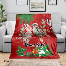 Personalised Kookaburra Lover Blanket Australia Merry Christmas Aboriginal Red Style