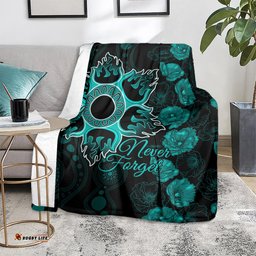Heat Cricket Never Forget Custom Blanket ANZAC Day with Poppy Aboriginal