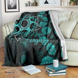 Heat Cricket Never Forget Custom Blanket ANZAC Day with Poppy Aboriginal