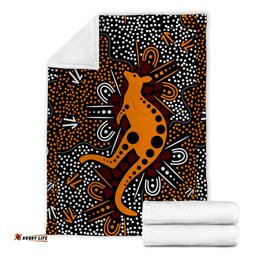 Australia Aboriginal Inspired Blanket Aboriginal art background with kangaroo