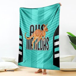 custom australia soccer blanket go matildas dynamic turquoise