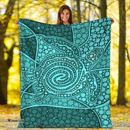 Turtle Premium Blanket Aboriginal Green Style