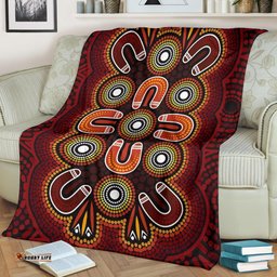ABoriginal Premium Blanket Aboriginal Dot Painting Flowers Style