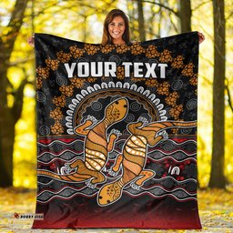 Custom Personalised Australia Valentine Premium Blanket Aboriginal Couple Lizards MY LOVE