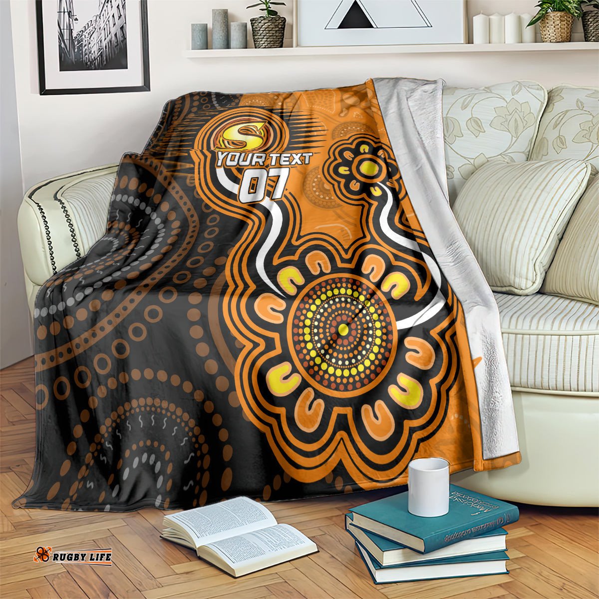 Custom Scorchers Cricket Indigenous Blanket Champions Fire Up