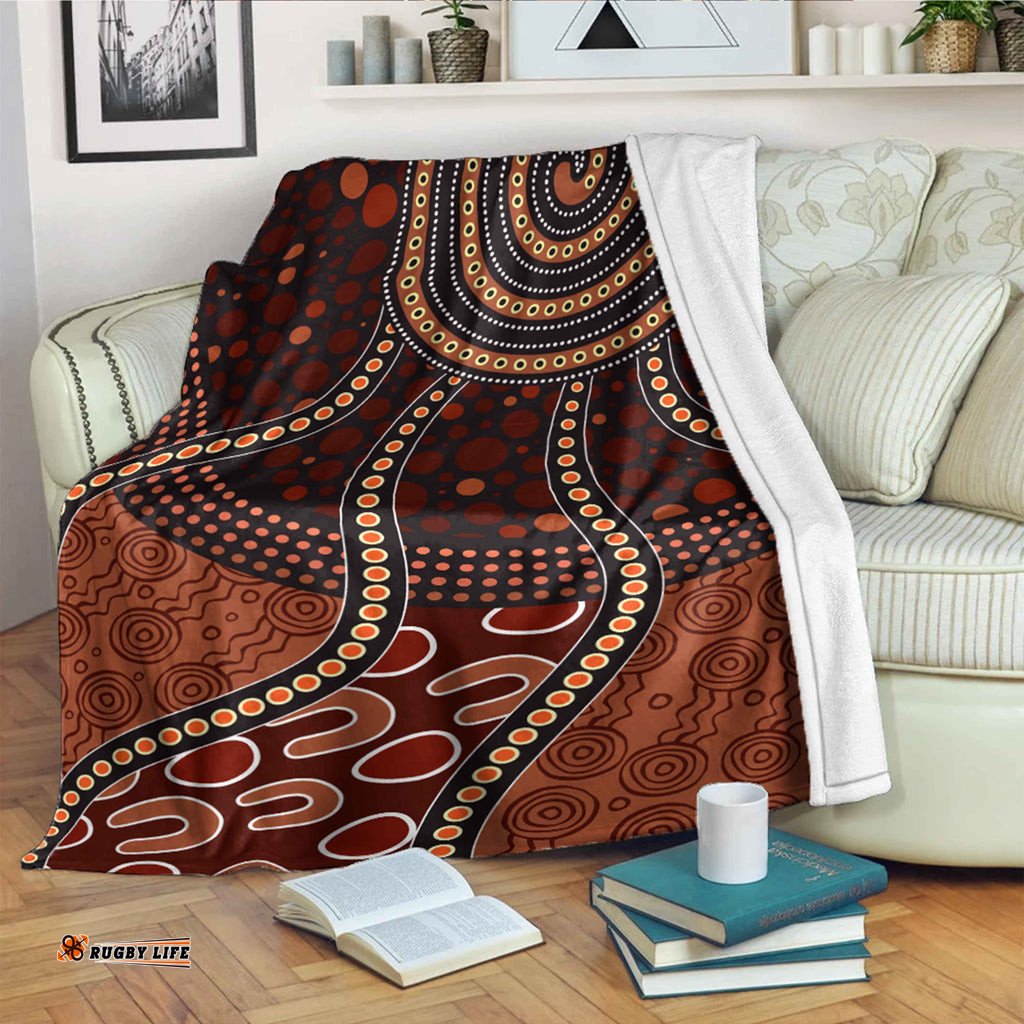 Australia Aboriginal Inspired Blanket Aboriginal Midnight Dreamtime