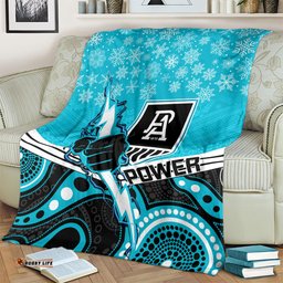 custom port adelaide football christmas blanket merry xmas 2023 mix aboriginal art