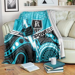 custom port adelaide football christmas blanket merry xmas 2023 mix aboriginal art