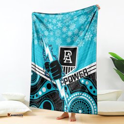 custom port adelaide football christmas blanket merry xmas 2023 mix aboriginal art