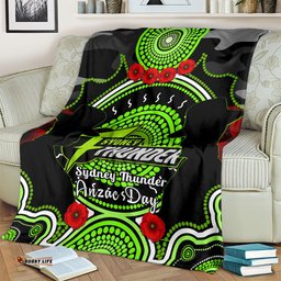 Sydney Thunder ANZAC 2024 Blanket Lest We Forget Poppy Mix Camouflage