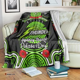 Sydney Thunder ANZAC 2024 Blanket Lest We Forget Poppy Mix Camouflage