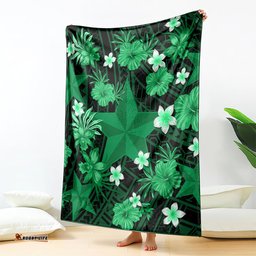 Australian Stars Cricket Blanket Baeuty Pacific Hibiscus and Polynesian Pattern