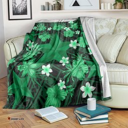 Australian Stars Cricket Blanket Baeuty Pacific Hibiscus and Polynesian Pattern