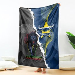 Panthers And Cowboys Rugby Blanket Sporty Version