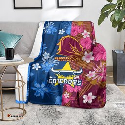 nrl cowboys and broncos blanket sporty style