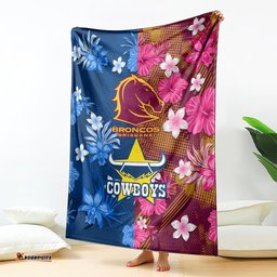nrl cowboys and broncos blanket sporty style