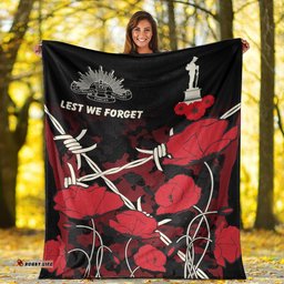 ANZAC Premium Blanket ANZAC with Remembrance Poppy Flower Ver2