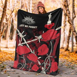 ANZAC Premium Blanket ANZAC with Remembrance Poppy Flower Ver2