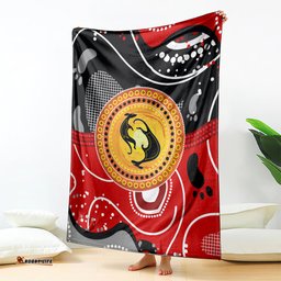 aboriginal flag style dot art and abstract kangaroo blanket ts04