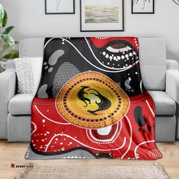 aboriginal flag style dot art and abstract kangaroo blanket ts04