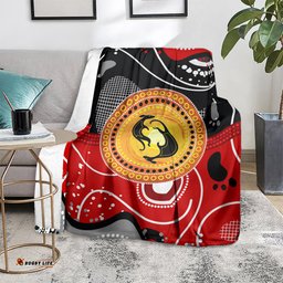 aboriginal flag style dot art and abstract kangaroo blanket ts04