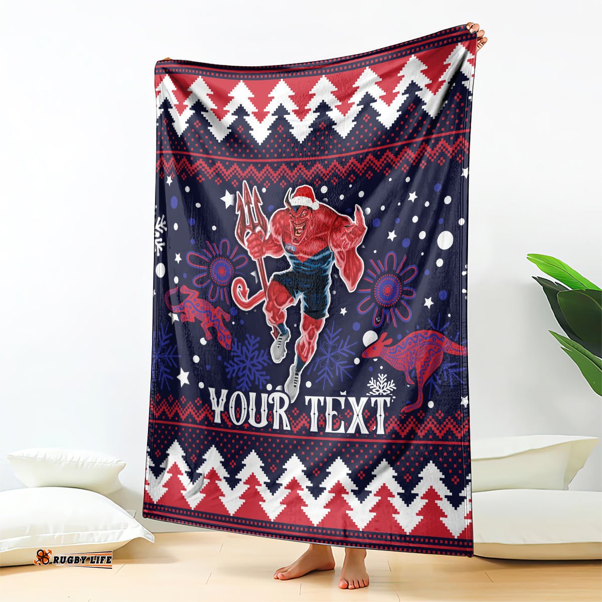 custom melbourne demons football blanket narrm christmas vibe 2023