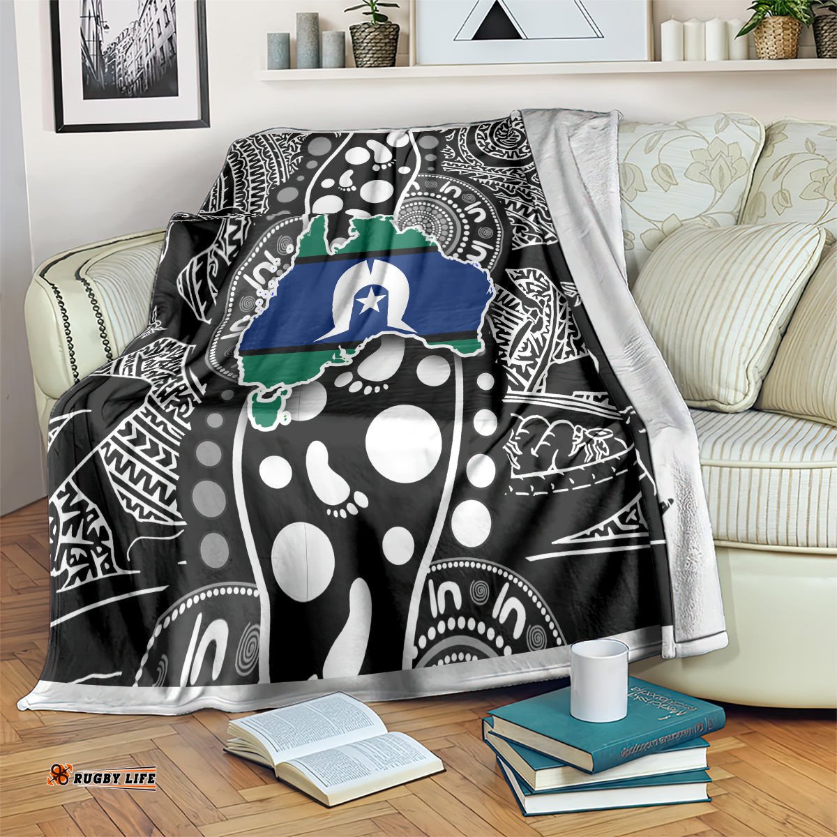 torest trait islands map mix aboriginal pattern blanket ts04