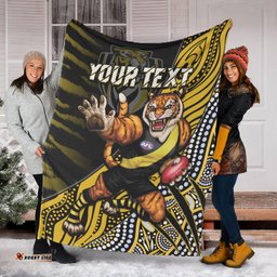 Custom Personalised Richmond Football Premium Blanket Aboriginal Go The Tigers Mascot