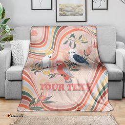 Personalised Australia Hippie Christmas Blanket Cockatoo Kookaburra with Wattle Pink Peach Style