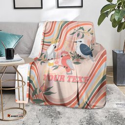 Personalised Australia Hippie Christmas Blanket Cockatoo Kookaburra with Wattle Pink Peach Style