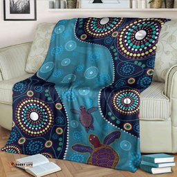 Australia Aboriginal Inspired Blanket Aboriginal Inspired Dreaming Turtles Dot Art