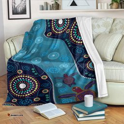 Australia Aboriginal Inspired Blanket Aboriginal Inspired Dreaming Turtles Dot Art