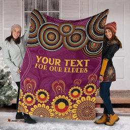 Brisbane Broncos Naidoc Blanket - Custom Broncos For Our Elders Blanket